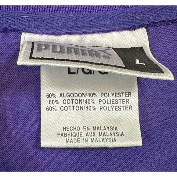 Puma Polo Shirt Men's Large Purple Minnesota Vikings NFL Team Apparel Golf - Picture 7 of 9